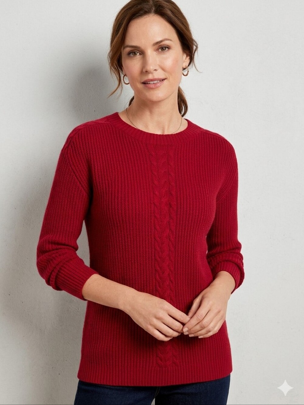 Talbots Vibrant Red Crew Neck Sweater